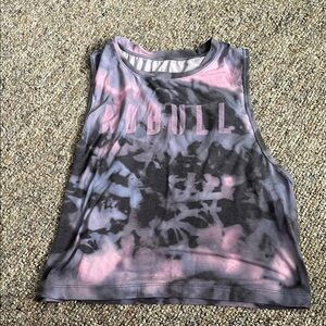 NOBULL Pink and Gray Tie-Dye Tank Top